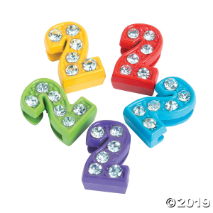 Small Rhinestone Number Slide Charms - 2 (5 Piece(s))