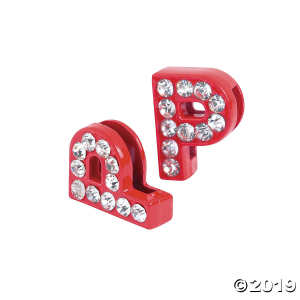 Small Rhinestone Letter Slide Charms - P (1 Unit(s))