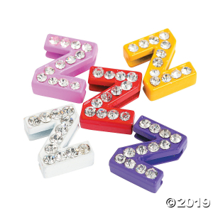 Small Rhinestone Letter Slide Charms - Z (5 Piece(s))