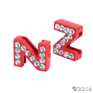 Small Rhinestone Letter Slide Charms - Z (5 Piece(s))