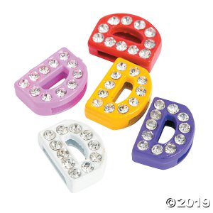 Small Rhinestone Letter Slide Charms - D (5 Piece(s))