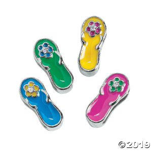 Small Enamel Flip Flop Slide Charms (Per Dozen)