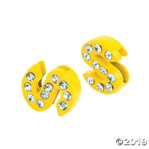 Small Rhinestone Letter Slide Charms - S (5 Piece(s))