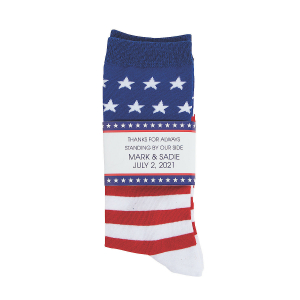 Men's Patriotic Socks with Personalized Wrap (1 Pair)