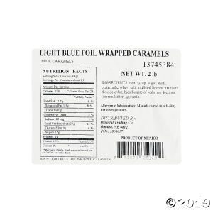 Light Blue Foil-Wrapped Caramels (189 Piece(s))