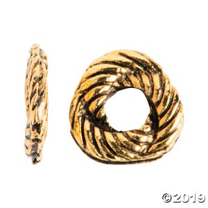 Goldtone Rope Knot Beads - 6mm (100 Piece(s))