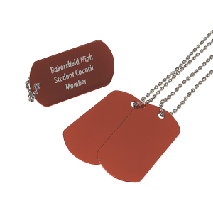 Personalized Orange Dog Tag Necklaces (Per Dozen)