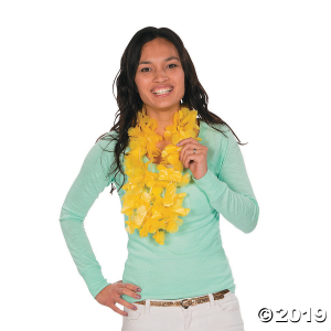 Yellow Flower Plastic Leis- 12 Pc. (Per Dozen)