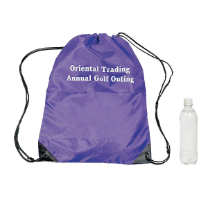Personalized Large Purple Drawstring Bags (Per Dozen)