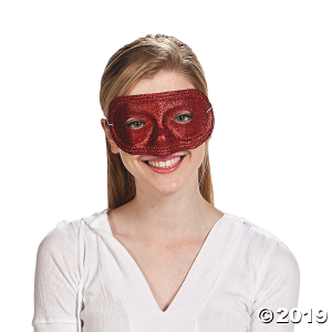 Red Glitter Masks (Per Dozen)