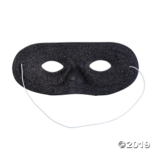 Black Glitter Masks (Per Dozen)