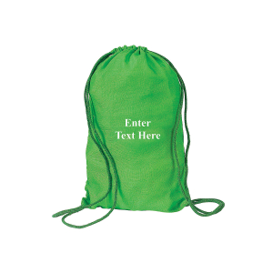 Personalized Green Drawstring Bags (Per Dozen)