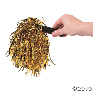 Gold Metallic Pom-Poms - 12 Pc. (Per Dozen)