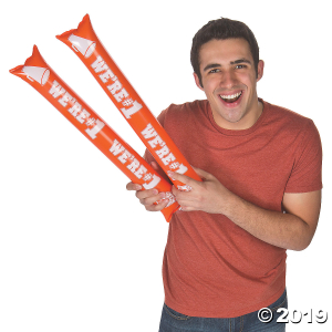 Inflatable Orange Team Spirit Boom Sticks (24 Piece(s))