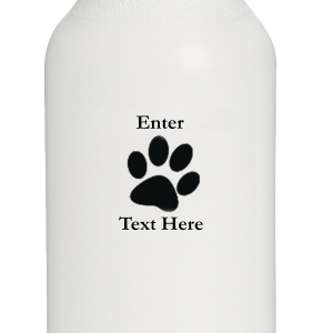 Opaque White Paw Print Personalized Plastic Water Bottles (50 Piece(s))