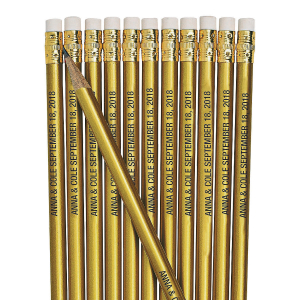 Personalized Gold Pencils (24 Piece(s))