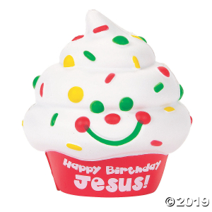 Scented Happy Birthday Jesus Cupcake Slow-Rising Squishies (6 Piece(s))