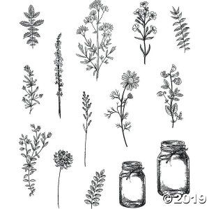 Tim Holtz Cling Stamps 7"X8.5"-Flower Jar (1 Piece(s))