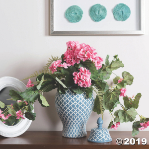 Vickerman 22" Artificial Coral Geranium Hanging (1 Piece(s))