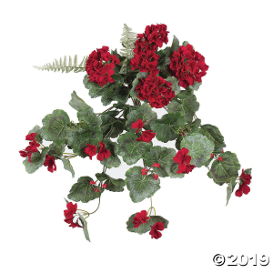 Vickerman 22" Artificial Red Geranium Hanging Bush (1 Piece(s))