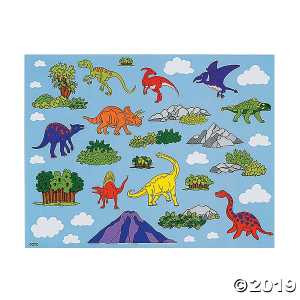 DIY Dinosaur Sticker Scenes (Makes 12)