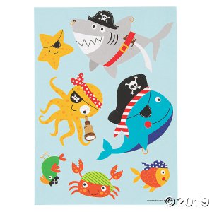 Pirate Animals Mini Sticker Scenes (Per Dozen)