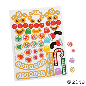 12 Gingerbread Man Sticker Sheets (Makes 12)
