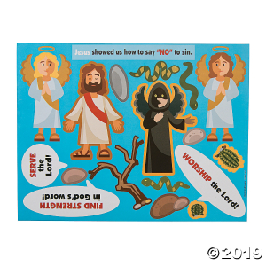 The Temptation of Jesus Sticker Scenes (Makes 12)