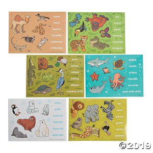 Animal Habitat Mini Sticker Scenes (Makes 24)