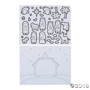 Color Your Own Nativity Sticker Scenes (Per Dozen)