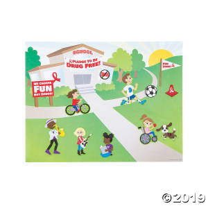 Red Ribbon Week Sticker Scenes (Per Dozen)