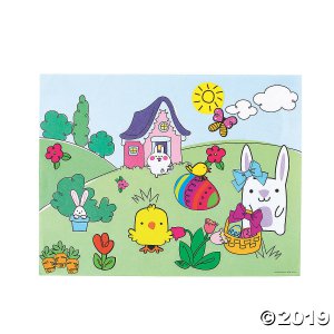 Doodle Animal Easter Sticker Scenes (Per Dozen)