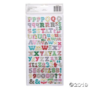 American Crafts Thickers 3D Multi-Pattern Eric Alphabet Stickers (224 Piece(s))