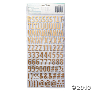 American Crafts Thickers 3D Woodland Gold Foil Alphabet Stickers (1 Unit(s))