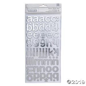 American Crafts Thickers 3D Cinnamon Silver Foil Alphabet Stickers (1 Unit(s))