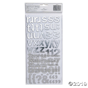 American Crafts Thickers 3D Cinnamon Silver Foil Alphabet Stickers (1 Unit(s))