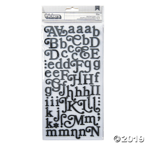 American Crafts Thickers 3D Boho Black Glitter Alphabet Stickers (1 Unit(s))