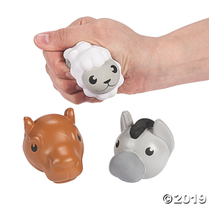 Nativity Animals Stress Toys (Per Dozen)