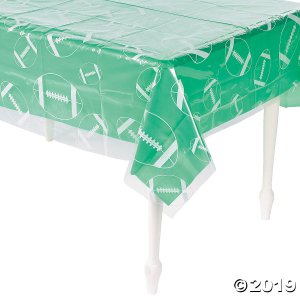 Clear Football Print Plastic Tablecloth (1 Piece(s))
