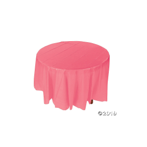 Coral Round Plastic Tablecloth