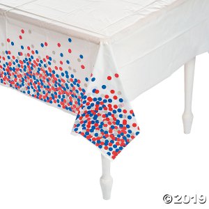 Patriotic Confetti Plastic Tablecloth (1 Piece(s))
