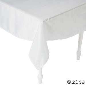 White Metallic Polyester Tablecloth - 60" x 84 (1 Piece(s))