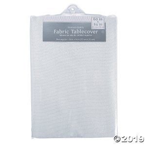 White Metallic Polyester Tablecloth - 60" x 84 (1 Piece(s))