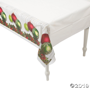 Christmas Ornament Plastic Tablecloth (1 Piece(s))