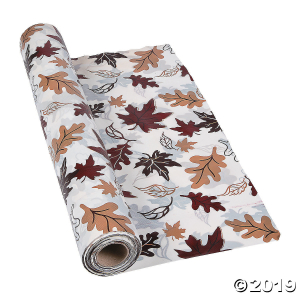 Fall Leaves Plastic Tablecloth Roll (100 ft)