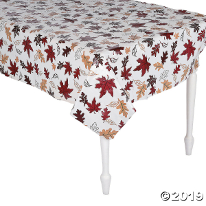 Fall Leaves Plastic Tablecloth Roll (100 ft)