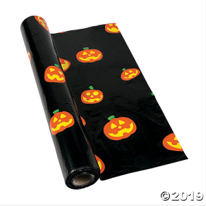 Jack-O'-Lantern Plastic Tablecloth Roll (1 Roll(s))