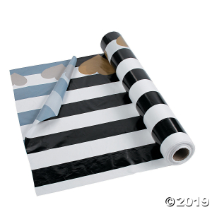 Black & White Valentine Tablecloth Roll (1 Roll(s))