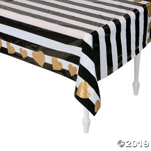 Black & White Valentine Tablecloth Roll (1 Roll(s))