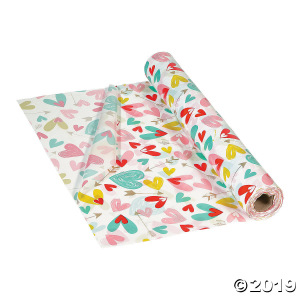 Valentine's Day Hearts Plastic Tablecloth Rolls (1 Roll(s))